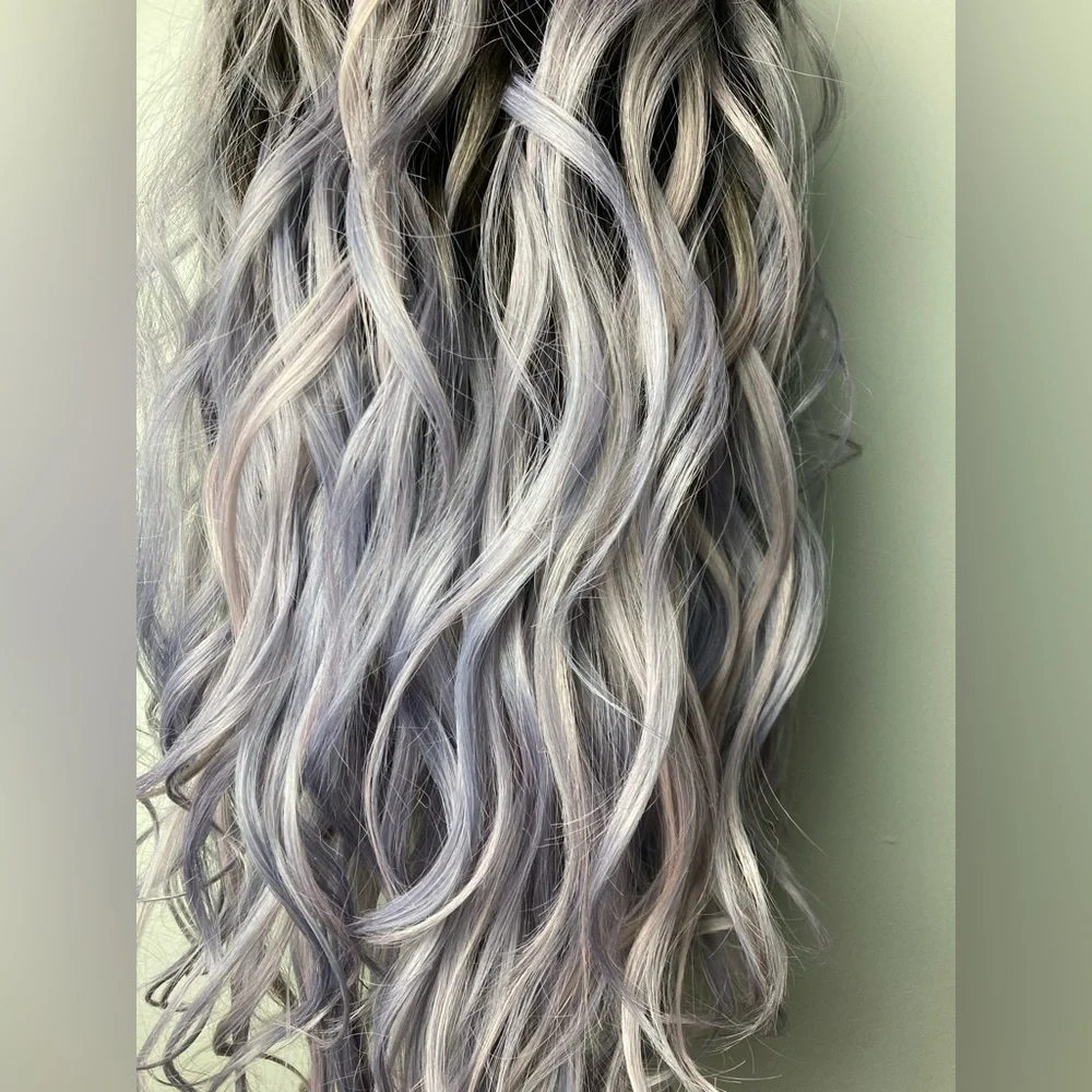 Ombre Light Gray Lace Wigs